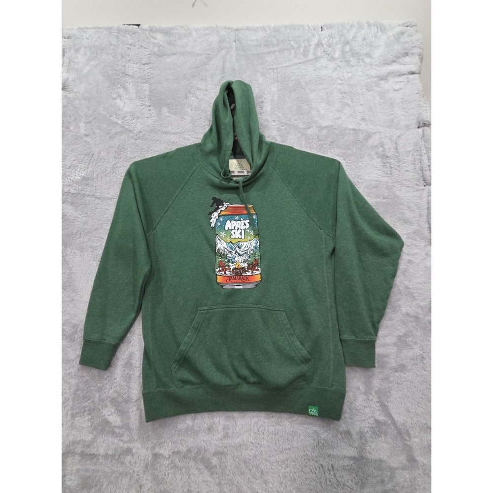 Wild Tribute Apres‎ Ski Can  Hoodie Pullover Sz LARGE Blue Mountain Hiking